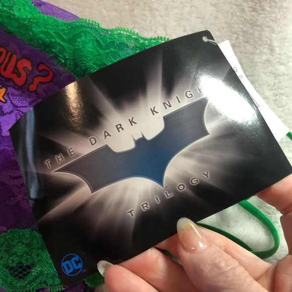 The Dark Knight Joker purple and green lace side straps hipsters panty - Picture 6 of 10